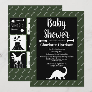 Invitación Dinosaurios prehistóricos Baby Shower