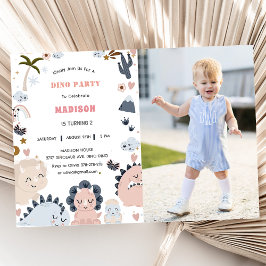 Invitación Dinosaurios Primer Fiesta del Dino de Cumpleaños