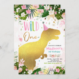 Invitación Dinosaurios salvajes de un cumpleaños cumpleaños c