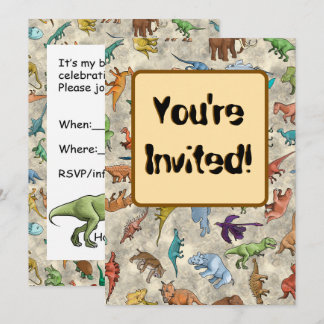 Invitación Dinosaurios y animales prehistóricos