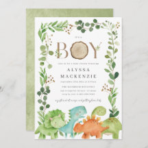 Dinosaurs Baby Shower Invitation