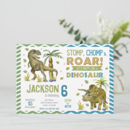 Invitación Dinosaurs Birthday Invitation | T-rex | Triceratop