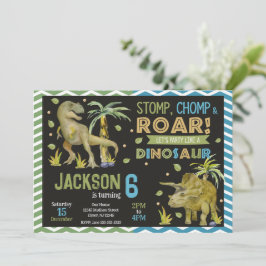 Invitación Dinosaurs Birthday Invitation | T-rex | Triceratop