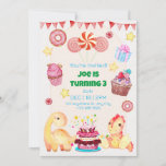 Invitación Dinosaurs Happy Birthday Invitation Card for Kids<br><div class="desc">Fully editable children's birthday invitation card with fantastic dinosaurs</div>