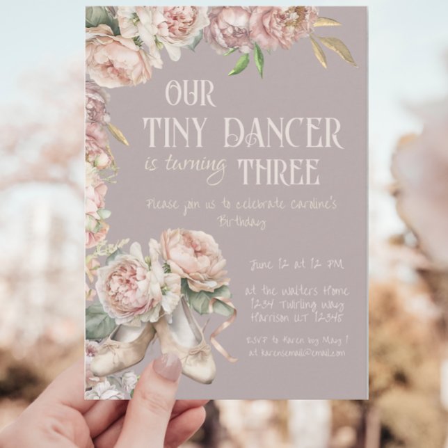 Invitación Diny Dancer Purple Ballerina Cumpleaños (Subido por el creador)
