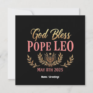 Invitación Dios bendiga al Papa León celebrando al nuevo Papa