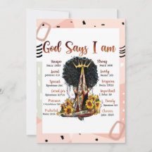 Dios dice que soy mujer cristiana negra Melanin Si