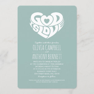 Invitación Dios es amor Biblia contra Boda cristiano