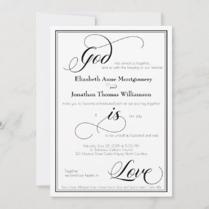 Invitación Dios es amor Graceful Script Wedting