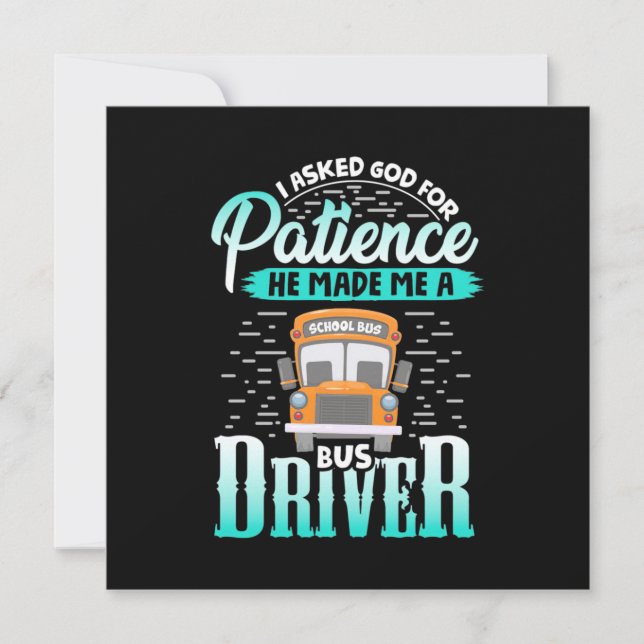 Invitación Dios Me Hizo Un Conductor De Autobús (Anverso)