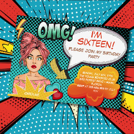 Invitación ¡Dios mío! Cumpleaños de adolescentes