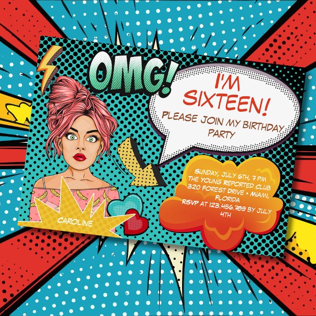 Invitación ¡Dios mío! Cumpleaños de adolescentes (Subido por el creador)