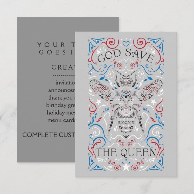 Invitación dios salve a la reina (Anverso / Reverso)
