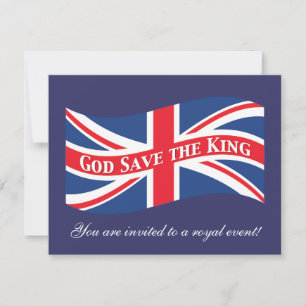 Invitación Dios salve al rey con Union Jack