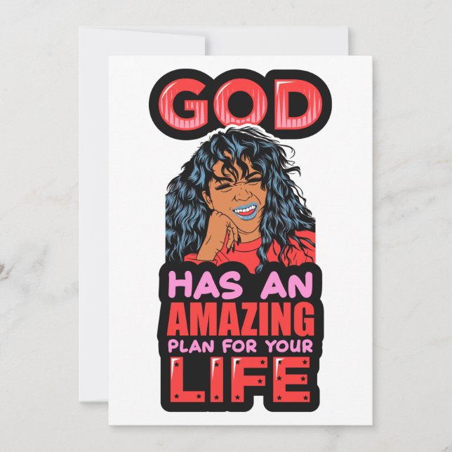 Invitación Dios Tiene Un Plan Increíble Para Tu Vida Mujer Ne (Anverso)