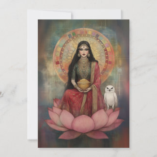 Invitación Diosa hindú Lakshmi Retrato en mosaico Art Nouveau