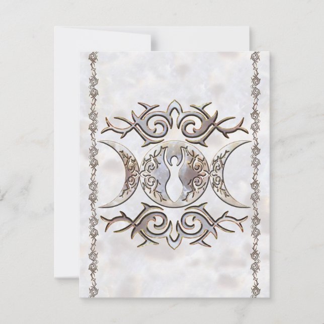 Invitación Diosa triple del Moonstone de la luna (Anverso)