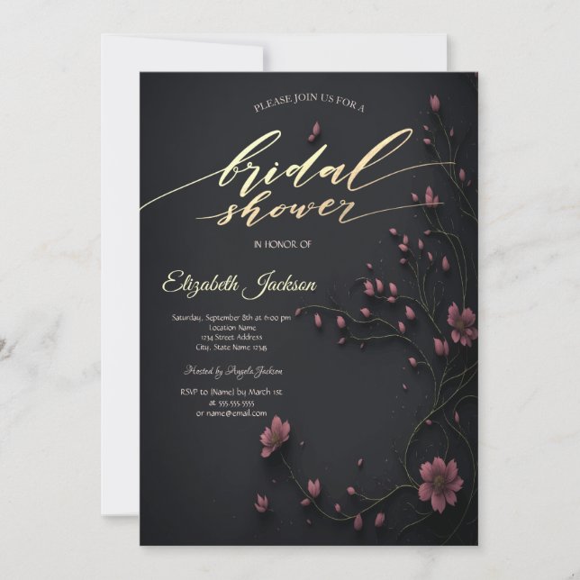 Invitación Diosas oscuras de boda gótica  (Anverso)