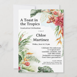 Invitación ¡Diploma de Aloha! Fiesta de graduación tropical e