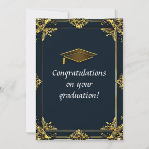 Invitación Diploma de graduación elegante con birrete