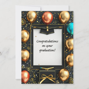Invitación Diploma de Graduación Elegante con Gorro
