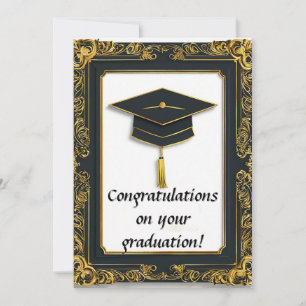 Invitación Diploma de Graduación Elegante con Gorro