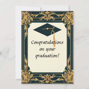 Invitación Diploma de Graduación Elegante con Gorro