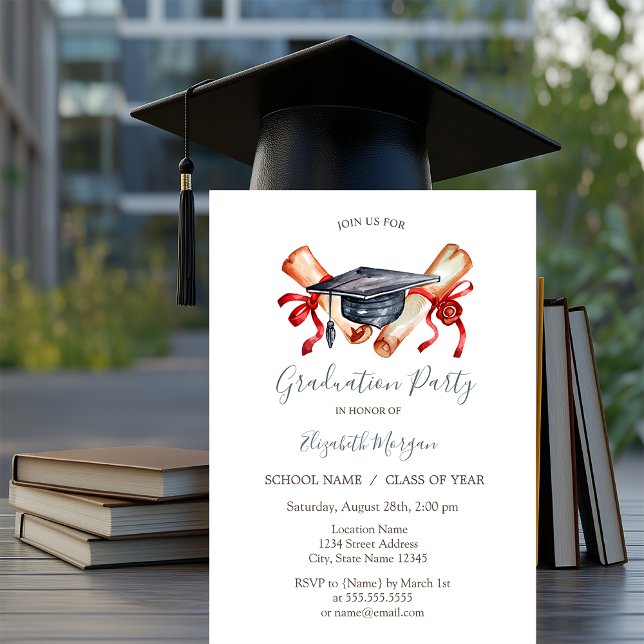 Invitación Diploma de título de graduación, graduación de est (Subido por el creador)