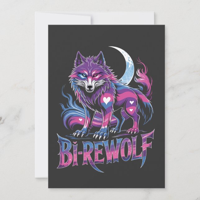 Invitación Dire Wolf Birewolf Bisexual LGBT (Anverso)