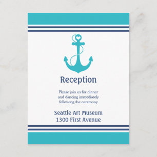 Invitación Dirección de recepción de boda turquesa