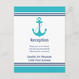 Invitación Dirección de recepción de boda turquesa