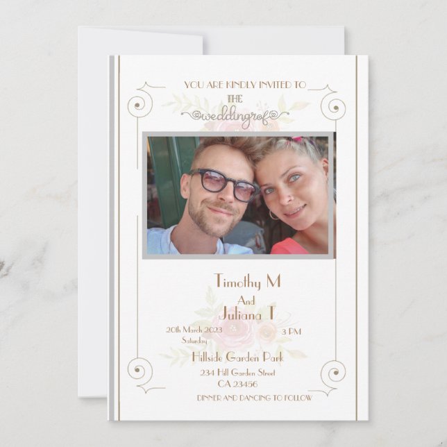 Invitación Dirección del nombre de la foto personalizada de l (Anverso)