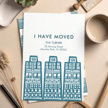 Dirección nueva ciudad azul retro