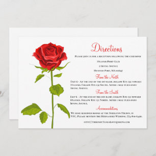 Invitación Direcciones de Boda floral Red Rose Botánica