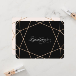 Invitación Direcciones de Boda geométrica de Moda de guijarro