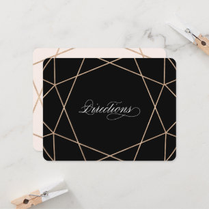 Invitación Direcciones de Boda geométrica de Moda de guijarro