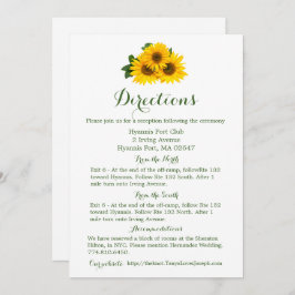 Invitación Direcciones florales Detalles Girasol amarillo - V