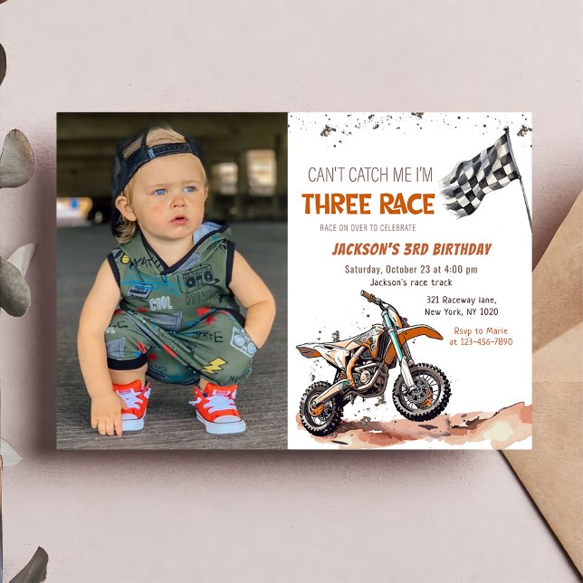 Invitación Dirt Bike Boy 3.ᵉʳ Fiesta de cumpleaños (Subido por el creador)
