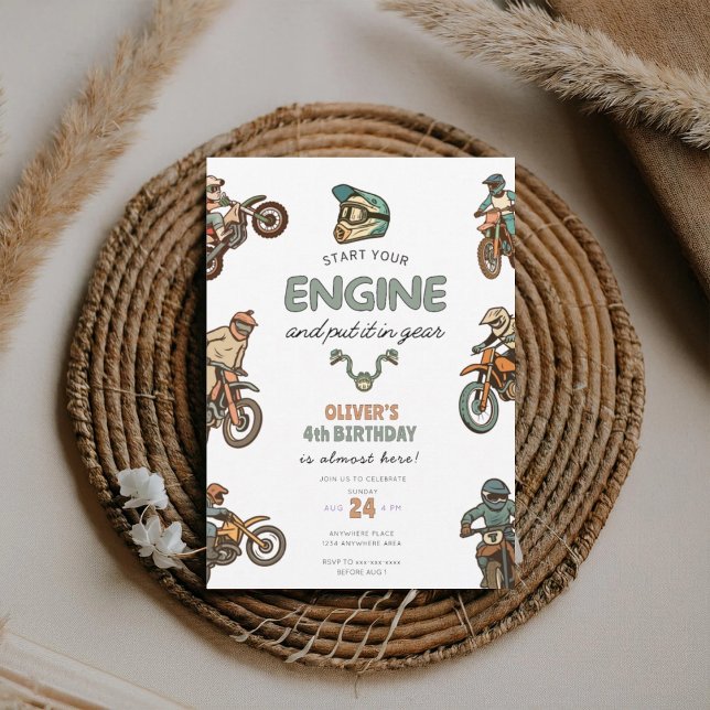 Invitación Dirt bike boy 4th birthday (Subido por el creador)