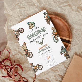 Invitación Dirt bike boy 6th birthday