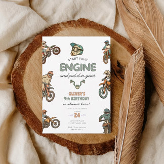 Invitación Dirt bike boy 9th birthday
