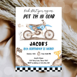 Invitación Dirt Bike Motorcross Carreras Biking Boy Cumpleaño