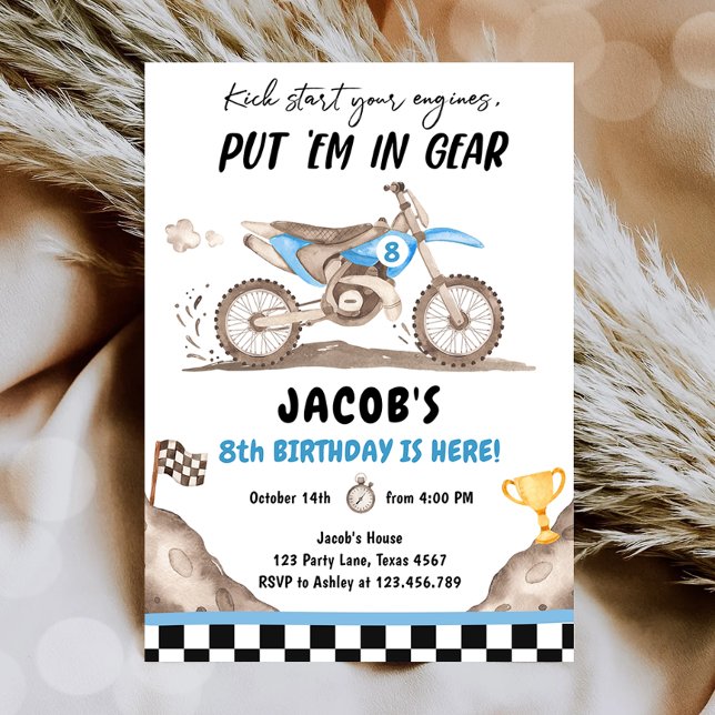 Invitación Dirt Bike Motorcross Carreras Biking Boy Cumpleaño (Subido por el creador)