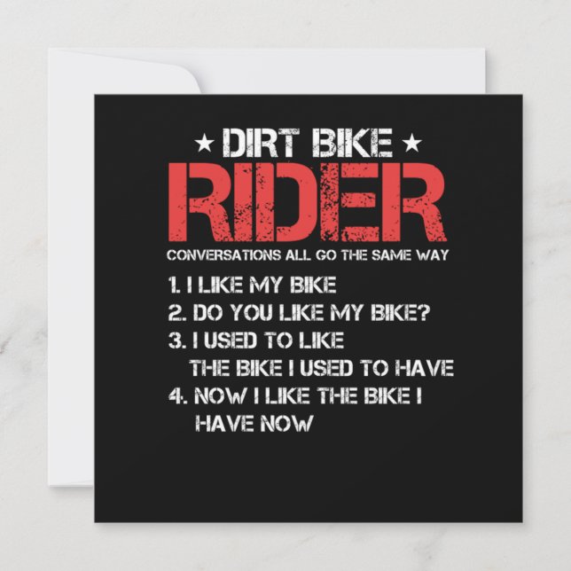 Invitación Dirt Bike Rider Motocross Motocross Motorbike Gif (Anverso)