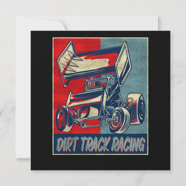 Invitación Dirt Track Racing Dirt Track Racing Sprint Car Vin (Anverso)