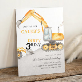 Invitación Dirty 3RD-Y Construction 3rd Birthday Party