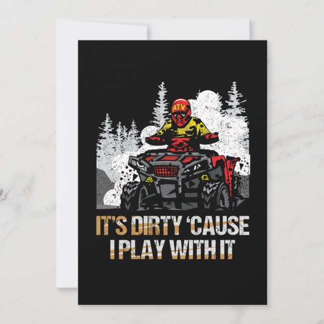 Invitación Dirty Mud Quad ATV Rider Motorsport Offroad Gift (Anverso)