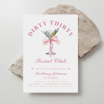 Invitación Dirty Thirty Bow & Martini 30 cumpleaños<br><div class="desc">Dirty Thirty Bow & Martini 30 cumpleaños</div>