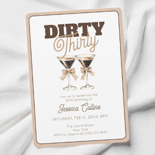 Invitación Dirty Thirty Espresso Cocktail 30th Birthday Fiest