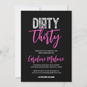 Invitación Dirty Thirty Modern 30th Birthday Invitation
